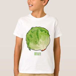 Camiseta Ilustração de desenho animado de alface