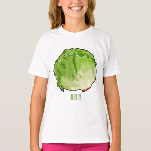 Camiseta Ilustração de desenho animado de alface