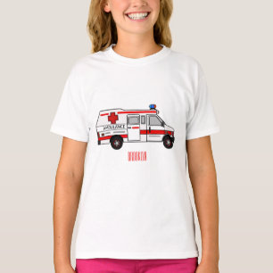 Camiseta Ilustração de desenho animado de Ambulância