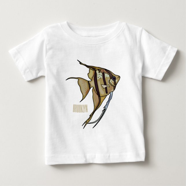 Camiseta Ilustração de desenho animado de Angelfish (Frente)