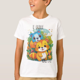 Camiseta Ilustração de desenho animado de animal fofo eu so