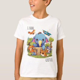 Camiseta Ilustração de desenho animado de animal fofo eu so
