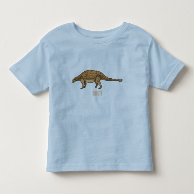 Camiseta Ilustração de desenho animado de Ankylosaurus (Frente)