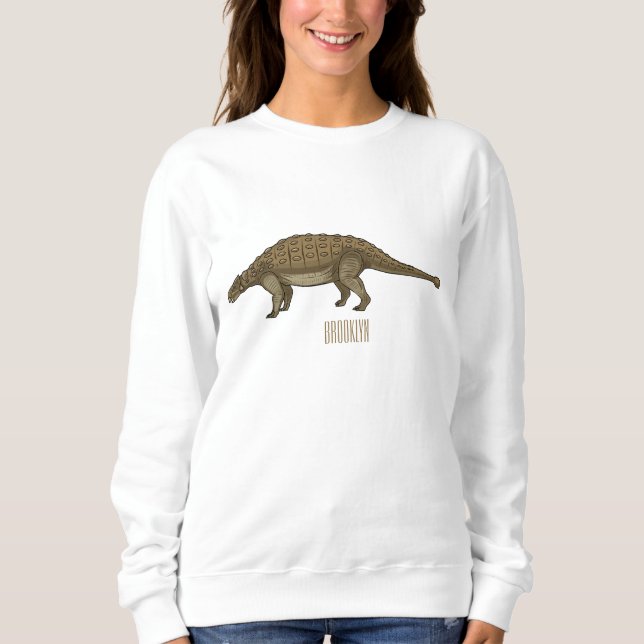 Camiseta Ilustração de desenho animado de Ankylosaurus (Frente)