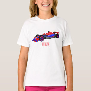 Camiseta Ilustração de desenho animado de automóveis de cor