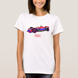 Camiseta Ilustração de desenho animado de automóveis de cor