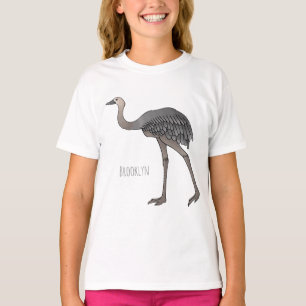 Camiseta Ilustração de desenho animado de ave ema grande