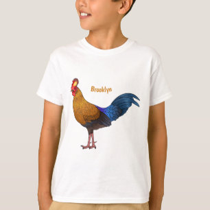 Camiseta ilustração de desenho animado de ave galo-da-serra