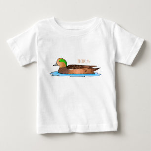 Camiseta Ilustração de desenho animado de ave-wigeon americ