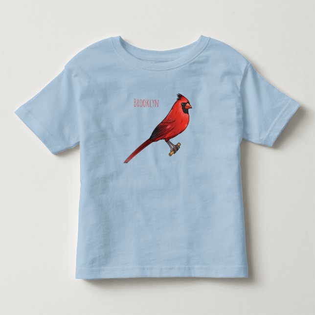 Camiseta ilustração de desenho animado de aves cardeal nort (Frente)