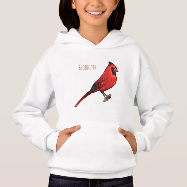 Camiseta ilustração de desenho animado de aves cardeal nort (Frente)