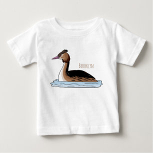 Camiseta ilustração de desenho animado de aves-cinzentas cr