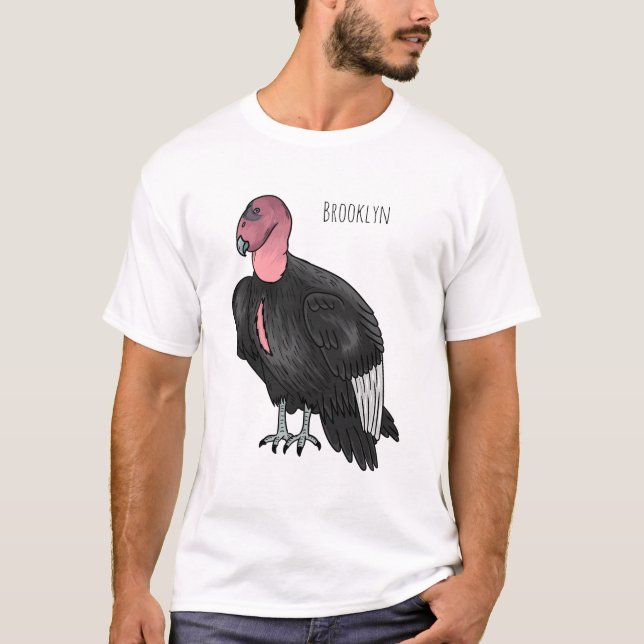 Camiseta Ilustração de desenho animado de aves condor da Ca (Frente)