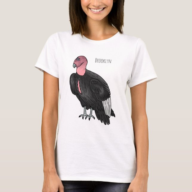 Camiseta Ilustração de desenho animado de aves condor da Ca (Frente)