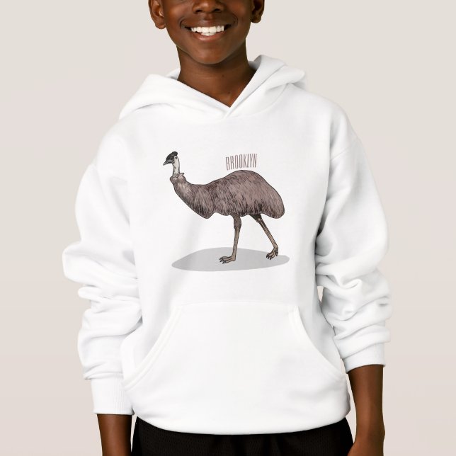 Camiseta Ilustração de desenho animado de aves da Emu (Frente)