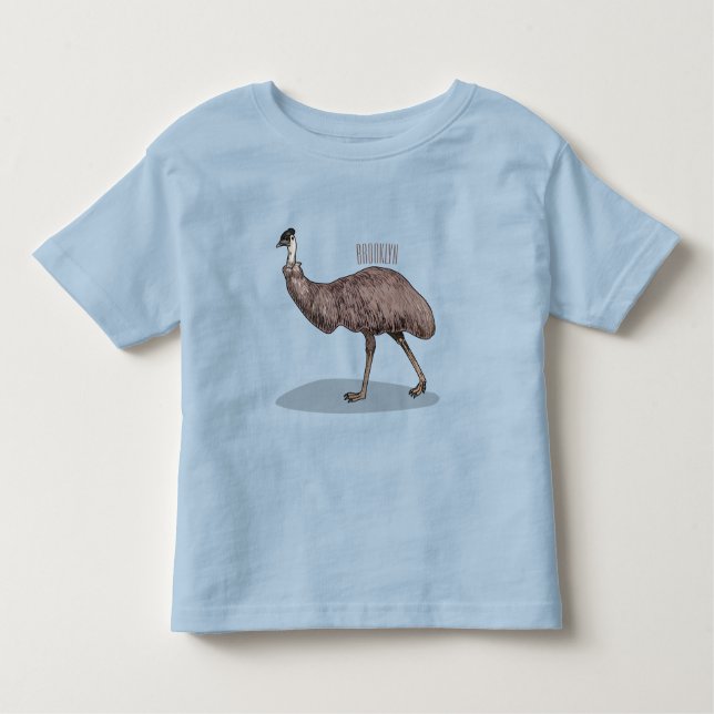 Camiseta Ilustração de desenho animado de aves da Emu (Frente)