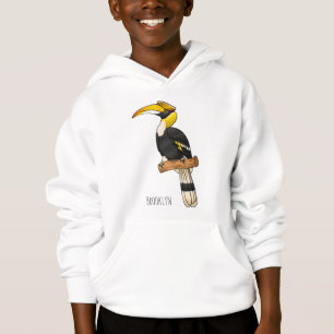 Camiseta ilustração de desenho animado de aves da folha de