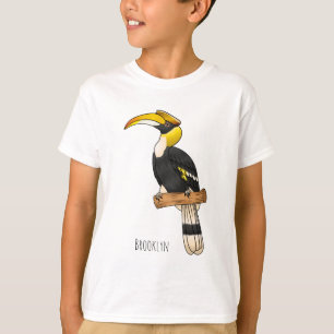 Camiseta ilustração de desenho animado de aves da folha de 