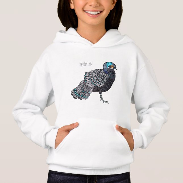 Camiseta Ilustração de desenho animado de aves faisão de pa (Frente)