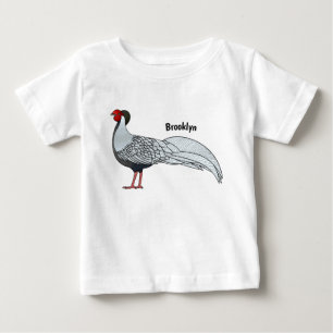 Camiseta Ilustração de desenho animado de aves faisão prate