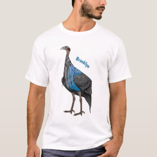 Camiseta Ilustração de desenho animado de aves guineafowl v