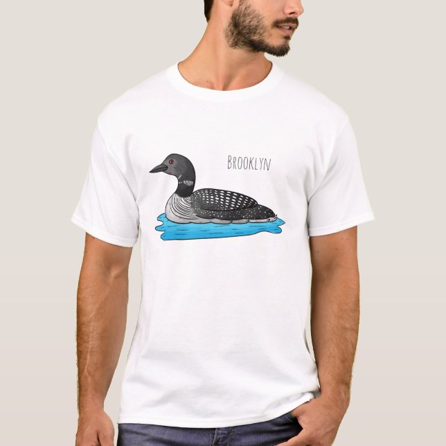 Camiseta Ilustração de desenho animado de aves soltas (Frente)