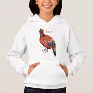 Camiseta Ilustração de desenho animado de aves tragopan de 