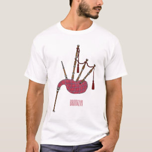 Camiseta Ilustração de desenho animado de Bagpipe