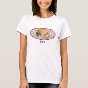 Camiseta Ilustração de desenho animado de barriga de porco 