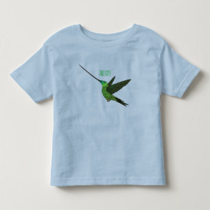 Camiseta ilustração de desenho animado de beija-flor-de-bic