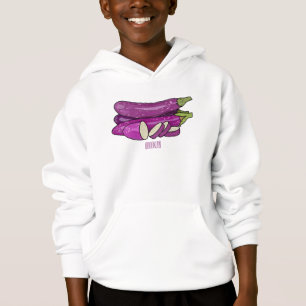 Camiseta Ilustração de desenho animado de beringela