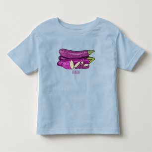 Camiseta Ilustração de desenho animado de beringela