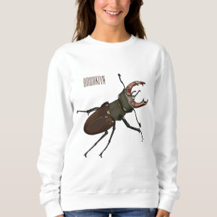 Camiseta ilustração de desenho animado de besouro-cervo