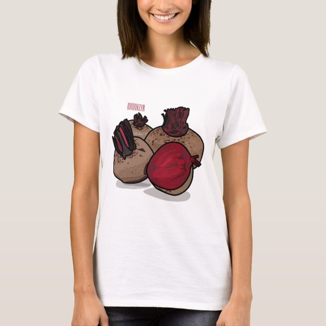 Camiseta Ilustração de desenho animado de beterraba (Frente)