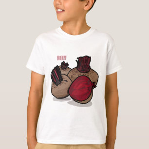 Camiseta Ilustração de desenho animado de beterraba