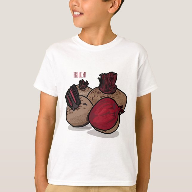 Camiseta Ilustração de desenho animado de beterraba (Frente)