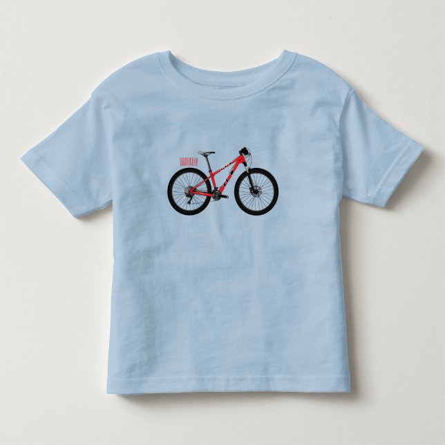 Camiseta Ilustração de desenho animado de bicicleta (Frente)