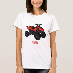 Camiseta Ilustração de desenho animado de bicicleta atv
