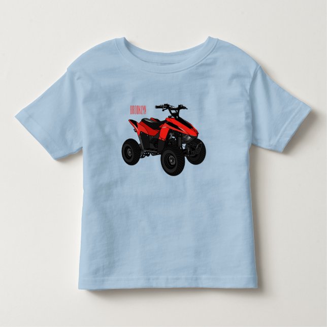 Camiseta Ilustração de desenho animado de bicicleta atv (Frente)