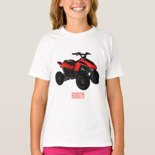 Camiseta Ilustração de desenho animado de bicicleta atv