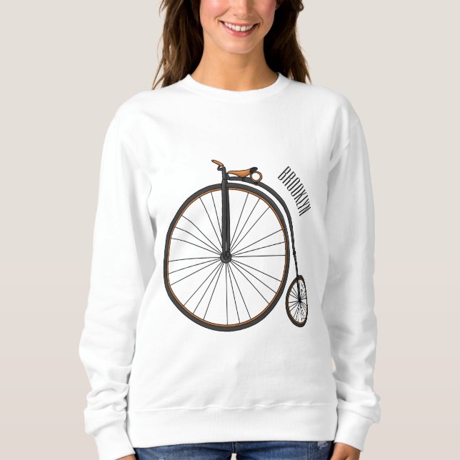 Camiseta Ilustração de desenho animado de bicicleta de alta (Frente)