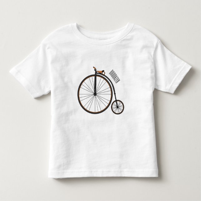 Camiseta Ilustração de desenho animado de bicicleta de alta (Frente)