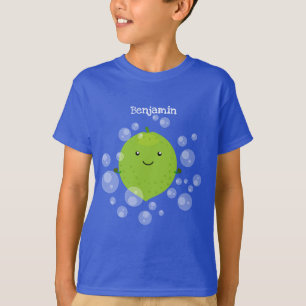 Camiseta ilustração de desenho animado de bolhas de limã