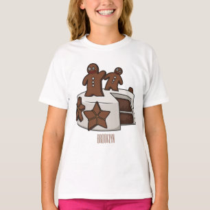 Camiseta Ilustração de desenho animado de bolo de gengibre