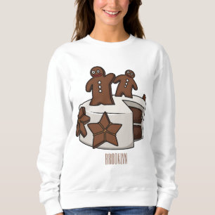 Camiseta Ilustração de desenho animado de bolo de gengibre