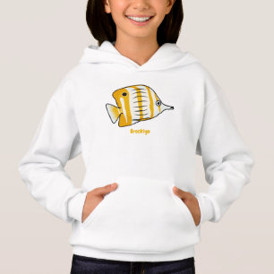 Camiseta Ilustração de desenho animado de borboleta-branc