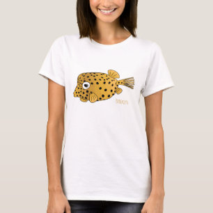 Camiseta Ilustração de desenho animado de boxeador amarelo