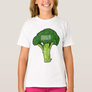 Camiseta Ilustração de desenho animado de brócolis