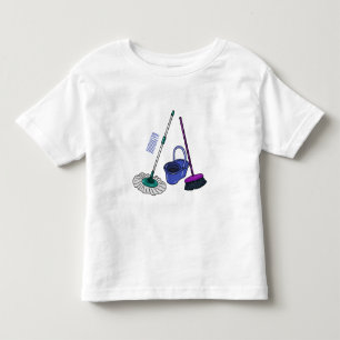 Camiseta Ilustração de desenho animado de Broom & mop
