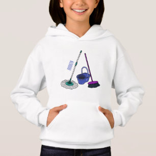 Camiseta Ilustração de desenho animado de Broom & mop